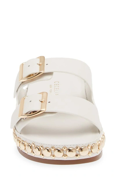 Cecelia New York Emma Stud Slide Sandal In White