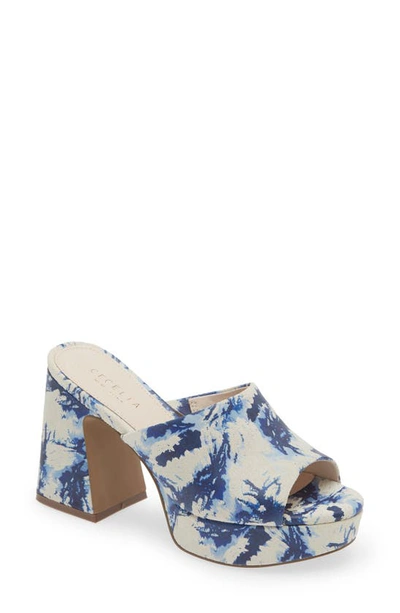 Shop Cecelia New York Plexy Platform Sandal In Blue Marble