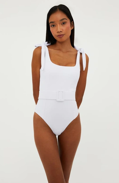 Beach Riot Sydney Belted One-piece Swimsuit In White