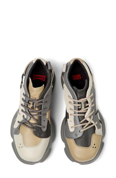 Shop Camper Twins Mismatched Sneakers In Beige Gray