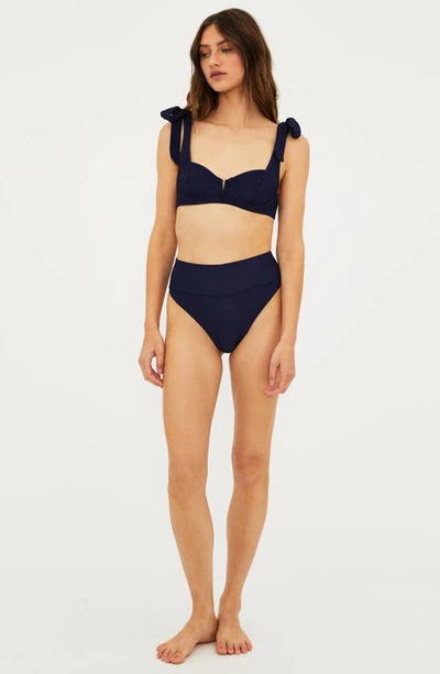 Beach Riot Blair Shoulder-tie Underwire Bikini Top In Navy
