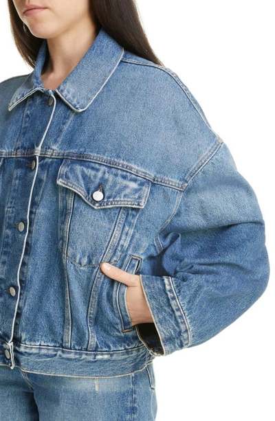 Shop Acne Studios Morris Denim Trucker Jacket In Mid Blue