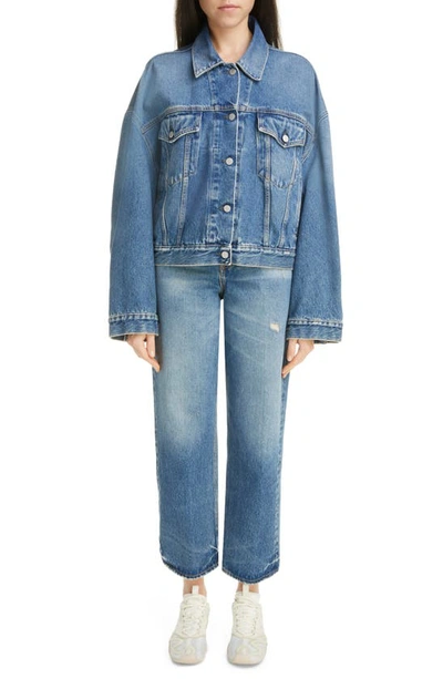 Shop Acne Studios Morris Denim Trucker Jacket In Mid Blue