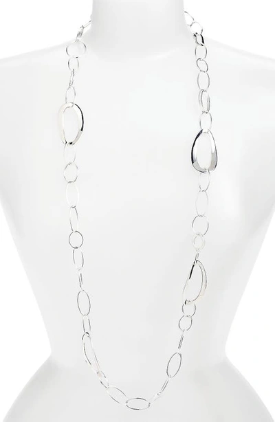 Shop Ippolita 'cherish' Wavy Oval Chain Necklace In Silver