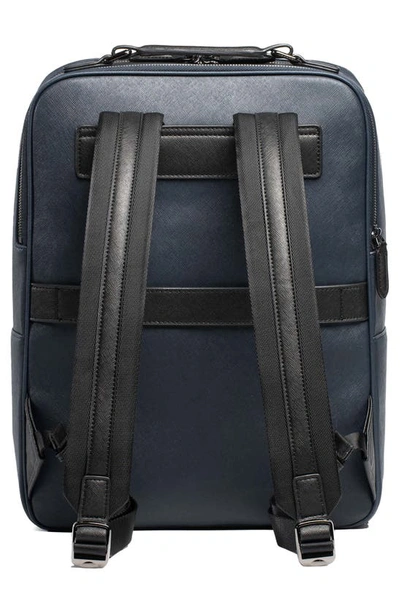 Shop Maverick & Co. Earthen Recycled Leather Backpack In Navy