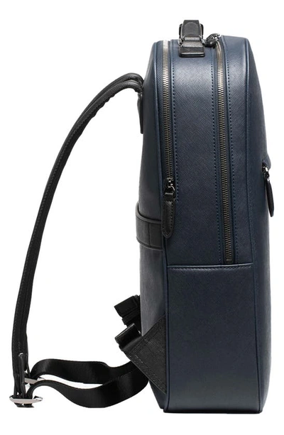 Shop Maverick & Co. Earthen Recycled Leather Backpack In Navy