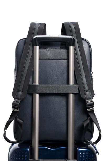 Shop Maverick & Co. Earthen Recycled Leather Backpack In Navy