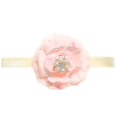 Shop Cute Cute Girls Pink Silk Rose With Diamanté & Pearl Headband