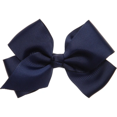 Shop Bowtique London Navy Blue Bow Hair Clip (10cm)