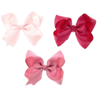 Shop Milledeux Girls Pink Bow Hairclips (pack Of 3)