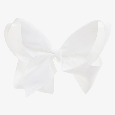 Shop Bowtique London Girls White Bow Hair Clip (20cm)