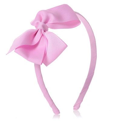Shop Peach Ribbons Girls Pink Bow Hairband