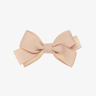 Shop Peach Ribbons Girls Beige Bow Hair Clip (7cm)