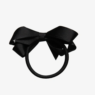Shop Peach Ribbons Black Bow Hair Elastic (7cm)