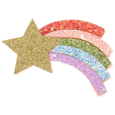 Shop Bowtique London Girls Shooting Star Hairclip (7.5cm) In Gold