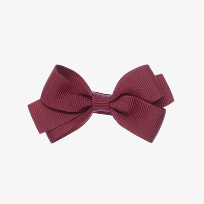 Shop Peach Ribbons Girls Burgundy Red Bow Hair Clip (7cm)
