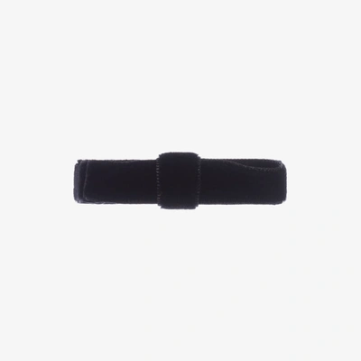 Shop Peach Ribbons Girls Black Velvet Bow Clip (4.5cm)
