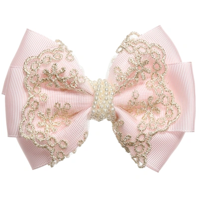 Shop Cute Cute Girls Pink & Gold Bow Clip (11cm)