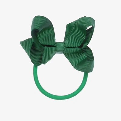 Shop Peach Ribbons Girls Green Bow Hair Elastic (7cm)