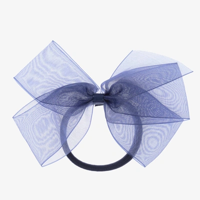 Shop Peach Ribbons Girls Blue Bow Hair Elastic (12cm)