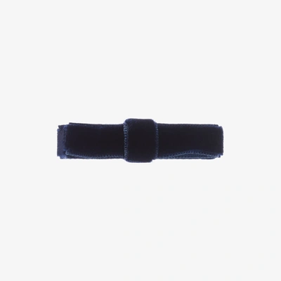 Shop Peach Ribbons Girls Blue Velvet Bow Clip (4.5cm)