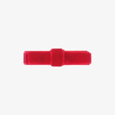 Shop Peach Ribbons Girls Red Velvet Bow Clip (4.5cm)