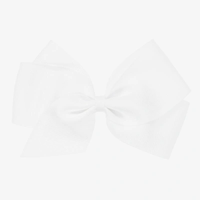 Shop Peach Ribbons Girls White Bow Hair Clip (12cm)