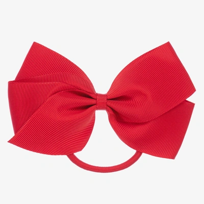 Shop Peach Ribbons Girls Red Bow Hair Elastic (12cm)
