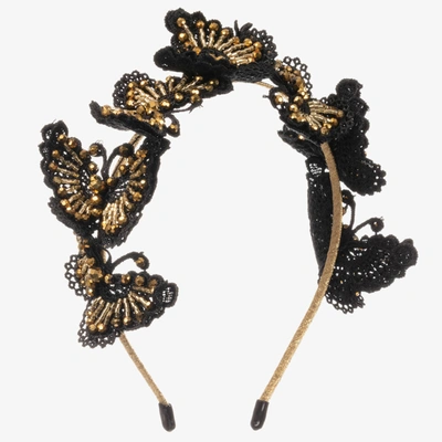 Shop Sienna Likes To Party Girls Black & Gold Butterfly Hairband