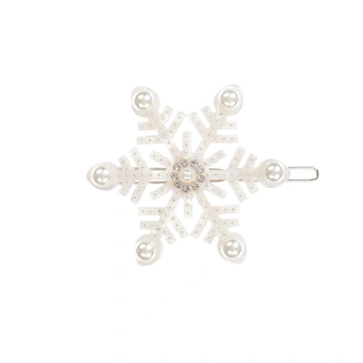 Shop Milledeux Girls Snowflake Hair Clip (5cm) In White