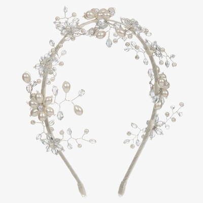 Shop Sienna Likes To Party Girls Ivory Crystal & Pearl Hairband