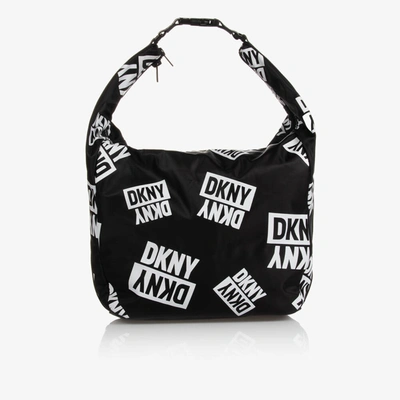 Shop Dkny Girls Black Logo Shoulder Bag (48cm)