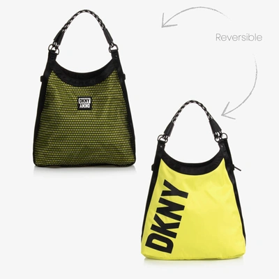 Shop Dkny Girls Yellow Reversible Tote Bag (40cm)