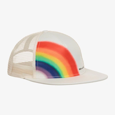 Shop Molo Boys Ivory Rainbow Baseball Cap