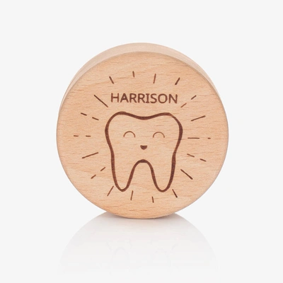 Shop Treat Republic Personalised Happy Smiles Tooth Fairy Box (5cm) In Beige
