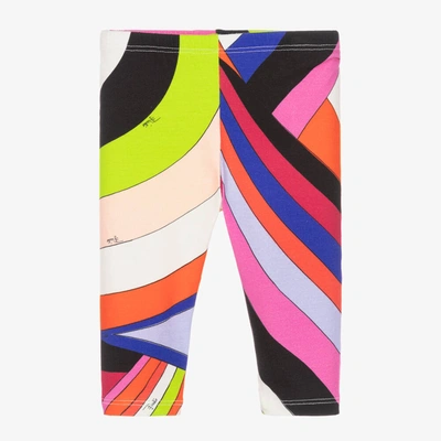 Shop Pucci Baby Girls Cotton Iride Print Leggings In Pink