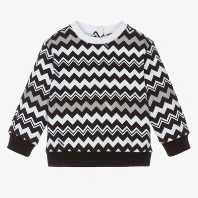 Shop Missoni Boys Black & White Zigzag Sweatshirt