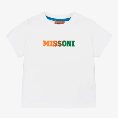 Shop Missoni Boys White Cotton T-shirt