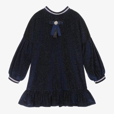 Shop Eirene Girls Blue Velvet Dress