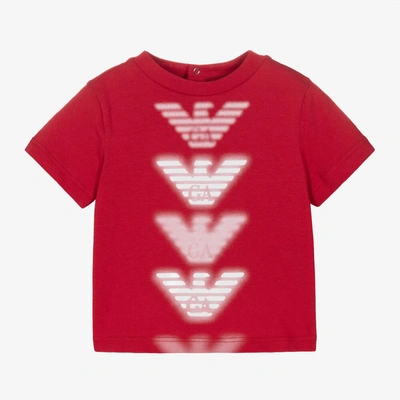 Shop Emporio Armani Baby Boys Red & White Eagle T-shirt