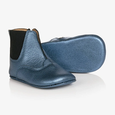 Shop Joyday Blue Leather Pre-walker Baby Boots