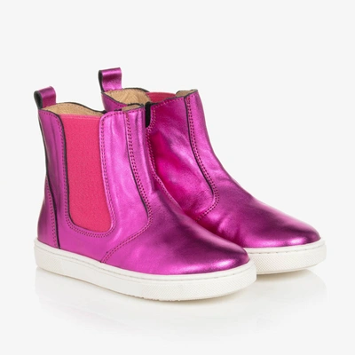Shop Joyday Pink Leather Ankle Boots
