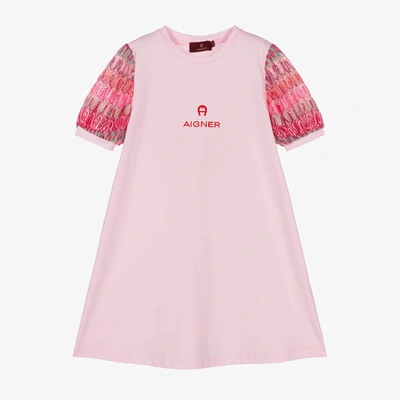 Aigner Kids' Girls Pink Cotton Logo Dress | ModeSens