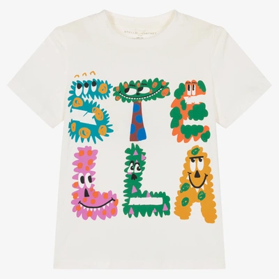 Shop Stella Mccartney Kids Boys Ivory Organic Cotton Monster T-shirt