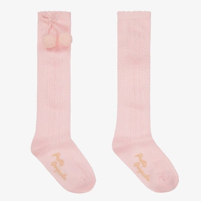 Shop Pretty Originals Girls Pink Pom-pom Cotton Socks