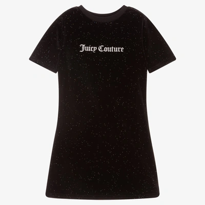 Shop Juicy Couture Girls Black Glitter Velour Dress