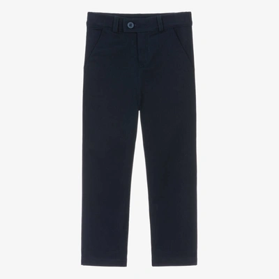 Shop Beatrice & George Boys Blue Cotton Chino Trousers