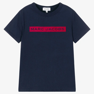 Shop Marc Jacobs Girls Blue & Pink Cotton T-shirt