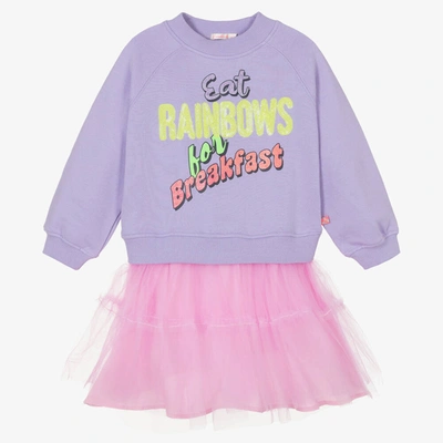 Shop Billieblush Girls Purple Jersey & Tulle Dress