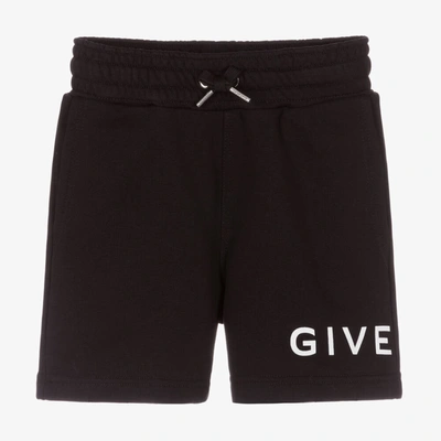 Shop Givenchy Boys Black Cotton Shorts